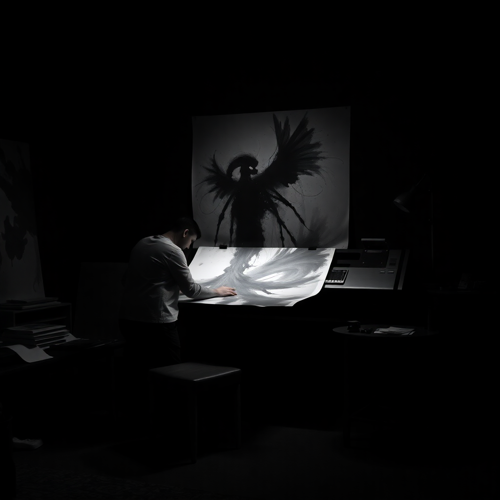 Künstlerin im Atelier bei Ghostpaper